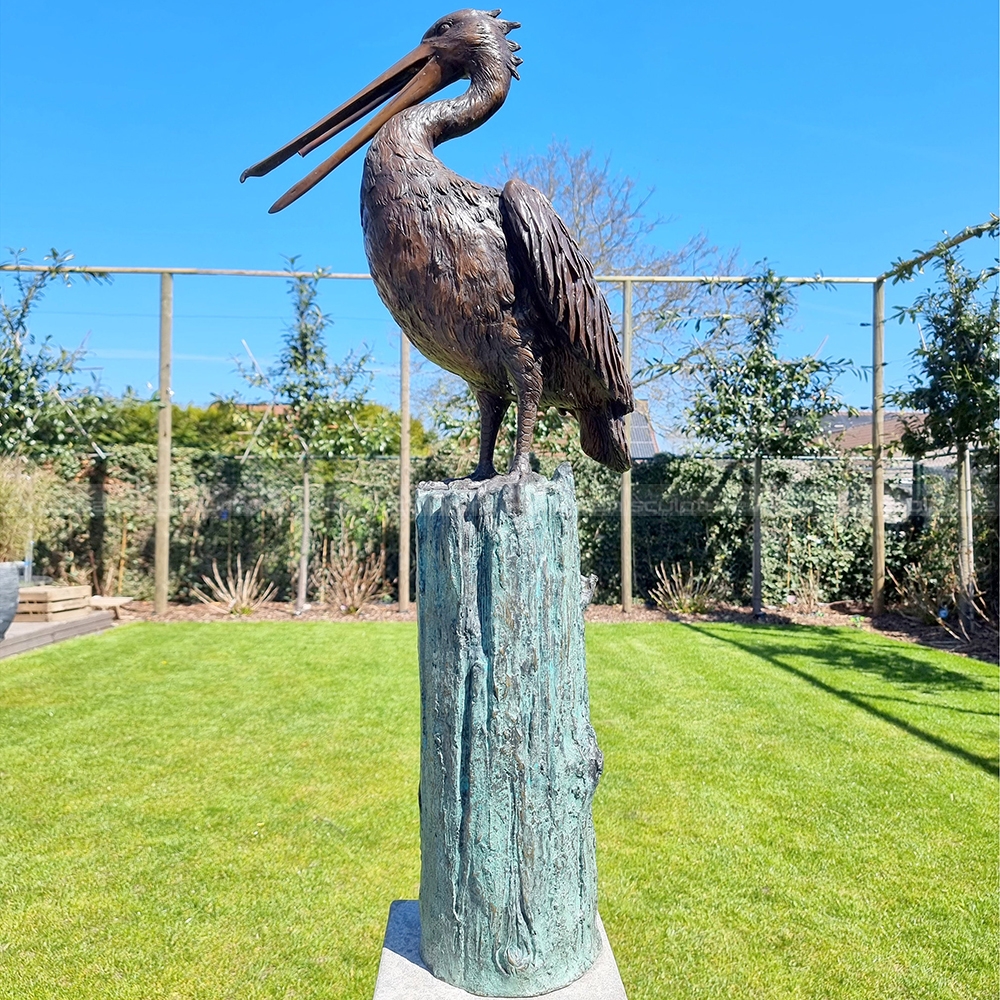 bronze pelican sculpture