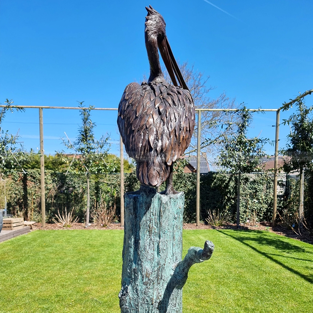 bronze pelican sculpture