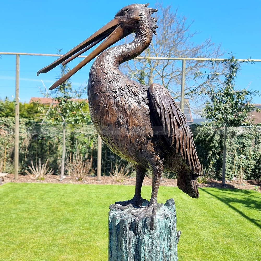 bronze pelican sculpture