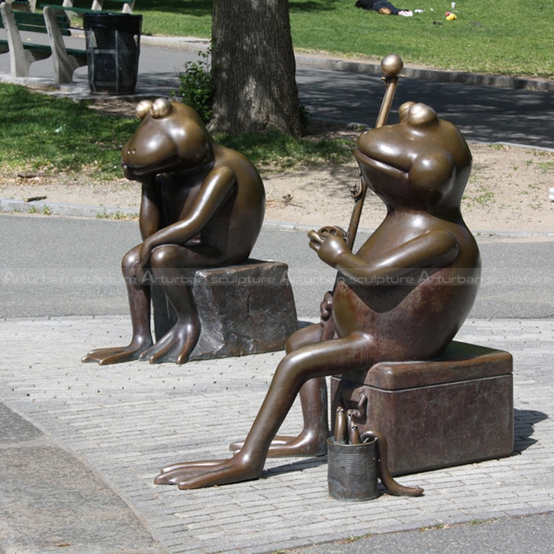 bronze frog sculpture