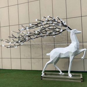 white stag statue