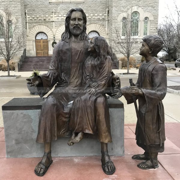 jesus with lamb statue