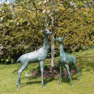 stag and doe statue