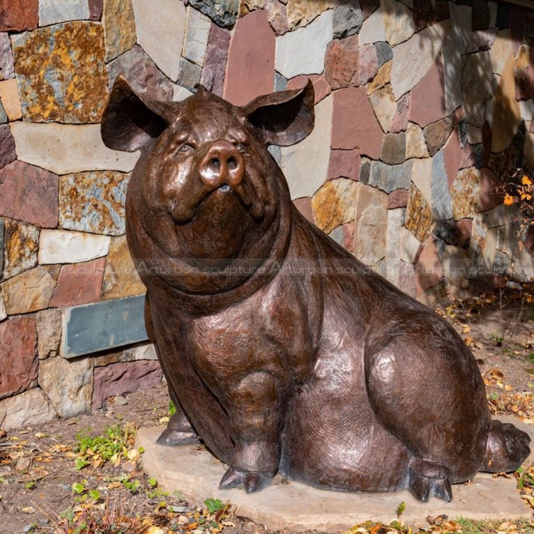 ornements de jardin représentant des porcelets