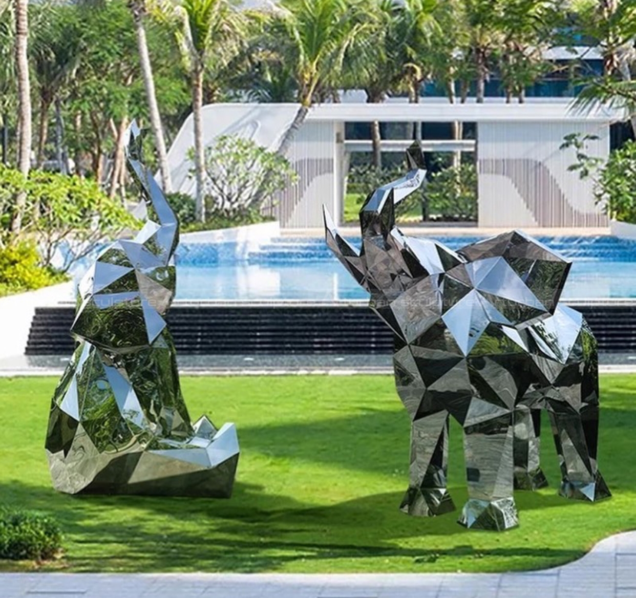 geometric elephant statue