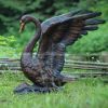 bronze swan statues