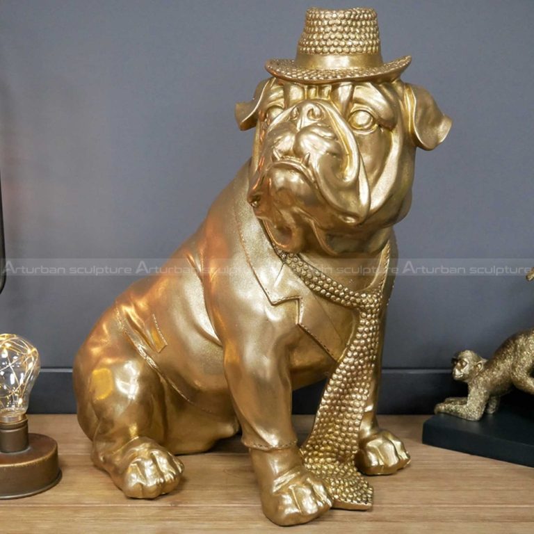 escultura de bulldog inglés