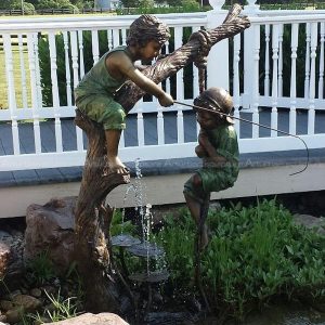 two boys bronze fountain