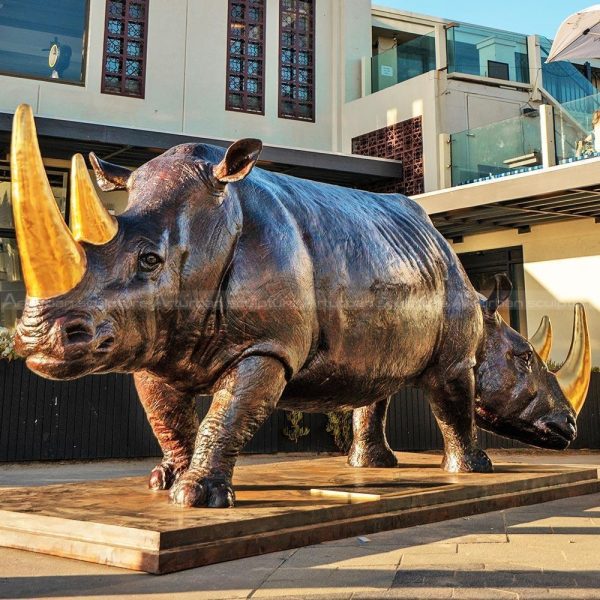 white rhino statue