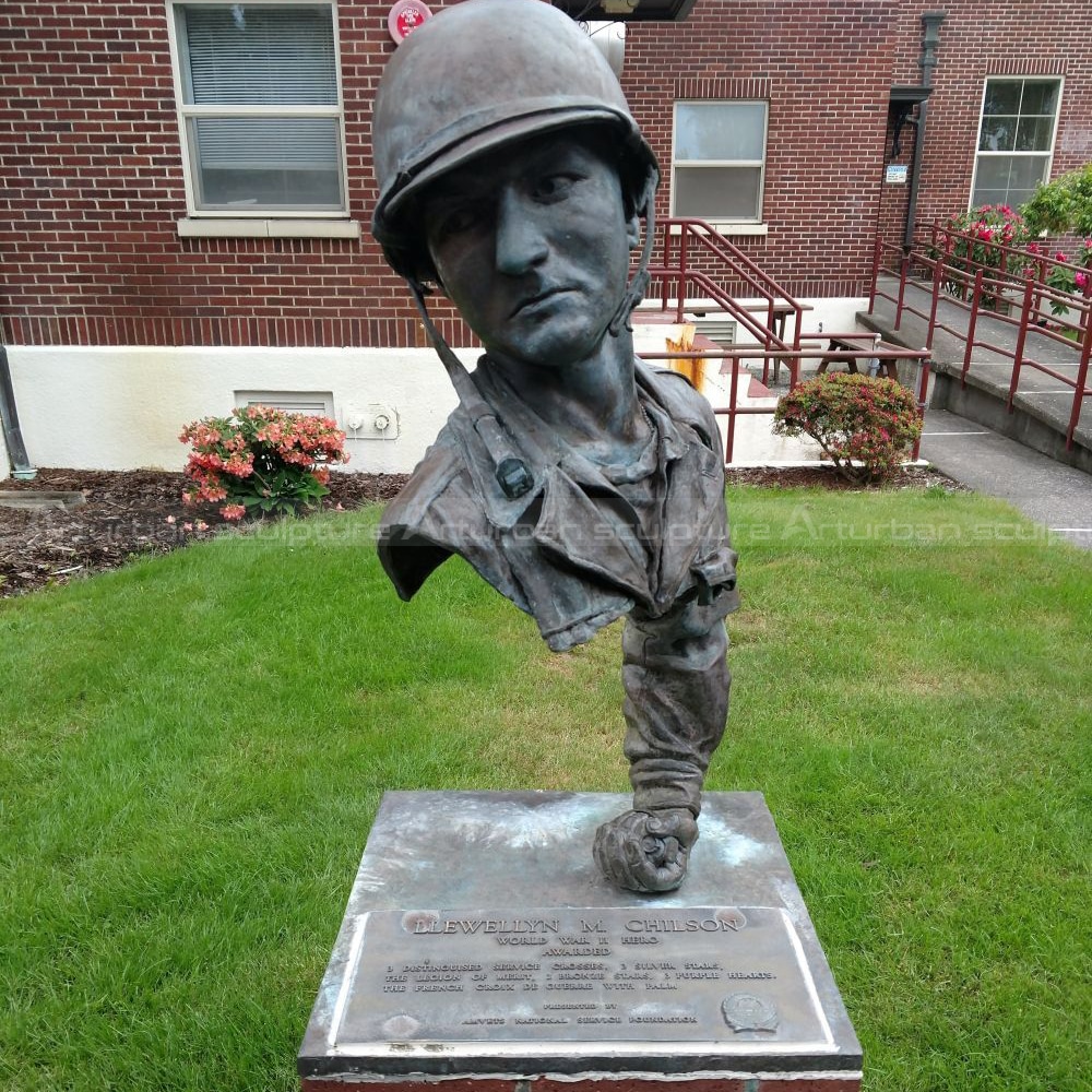 soldier bust statue outdoor