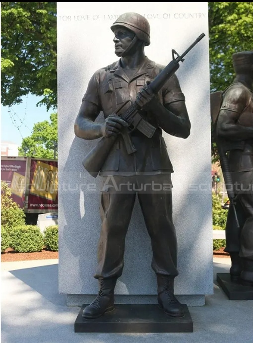 soldier with gun statue outdoor