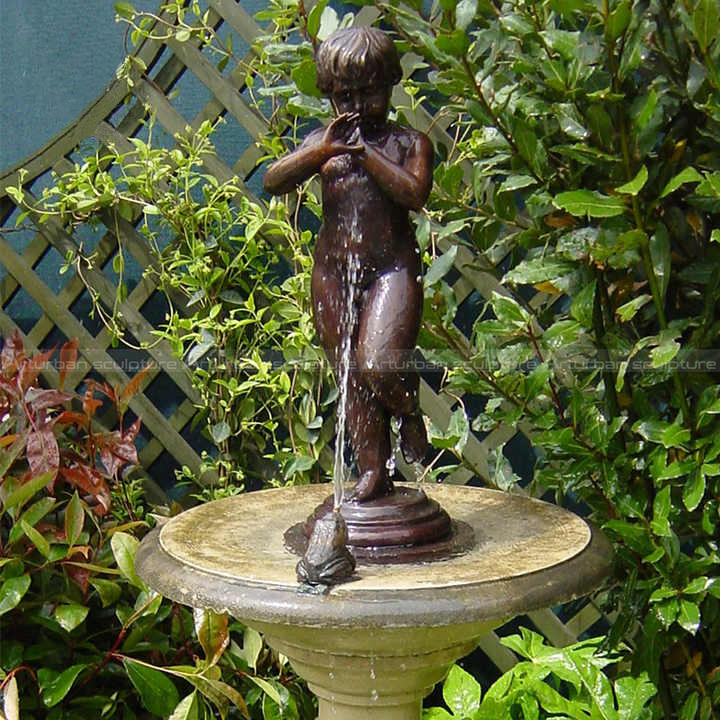 boy and frog fountain