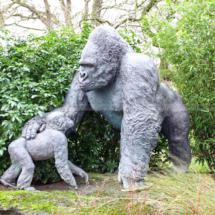 large gorilla garden statue