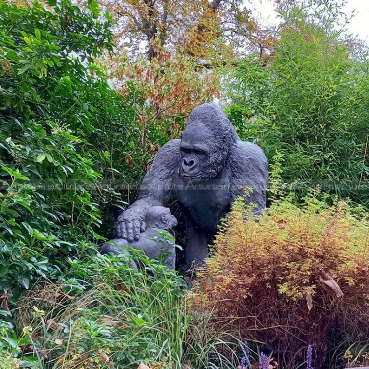 large gorilla garden statue