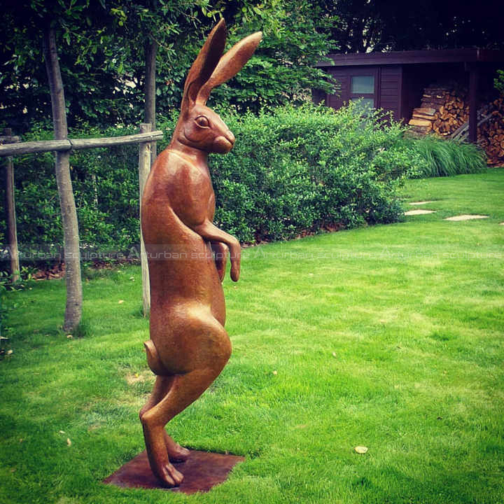 bronze hare garden ornaments