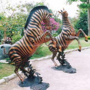 outdoor zebra statue