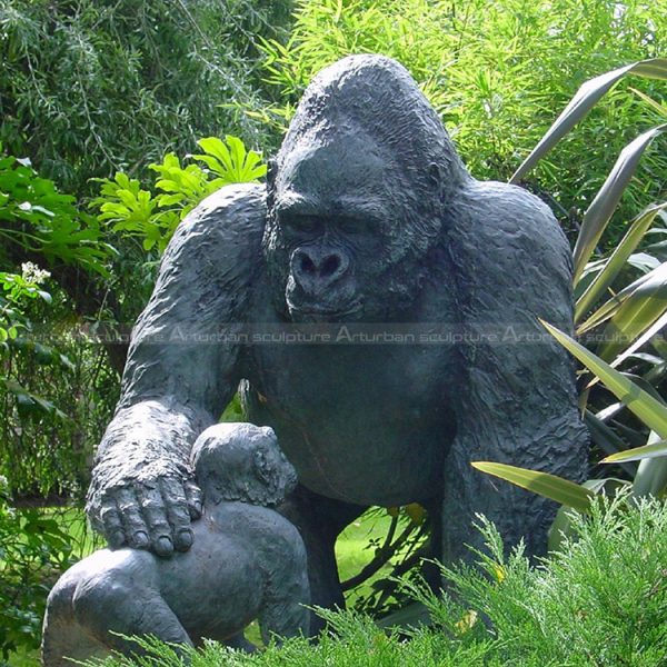 large gorilla garden statue