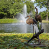 bronze blue heron statues