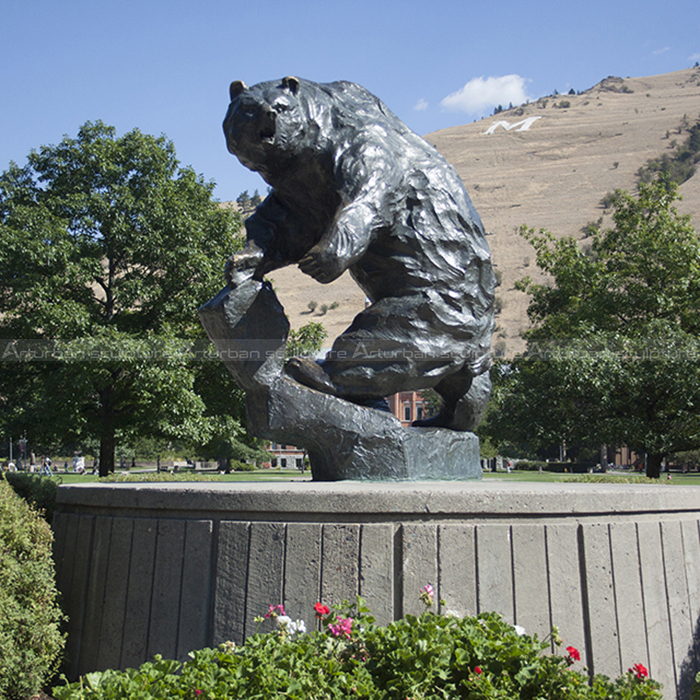 large bear garden statue