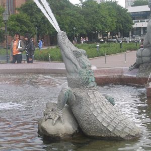 alligator water fountain