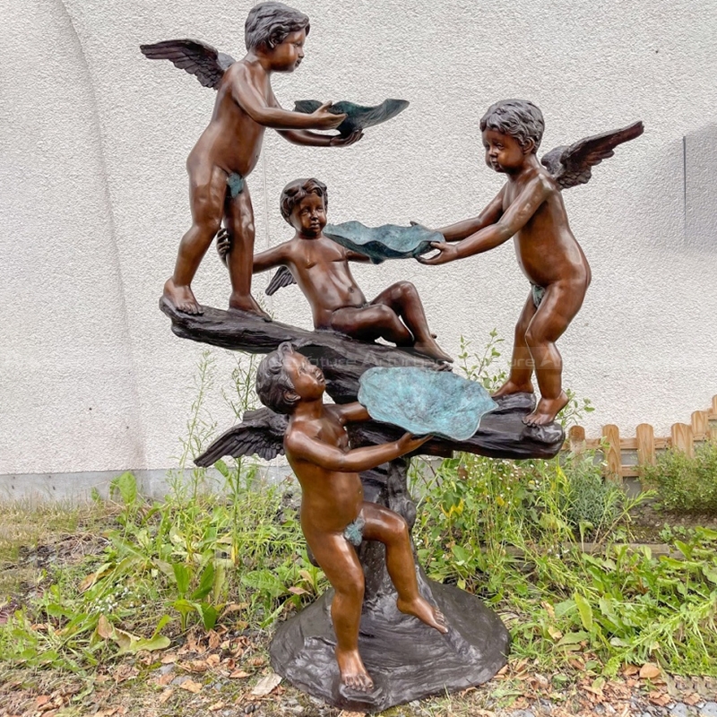 cherub outdoor water fountains