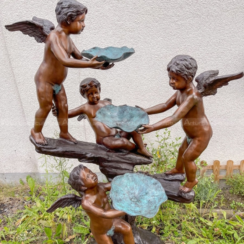 cherub outdoor water fountains