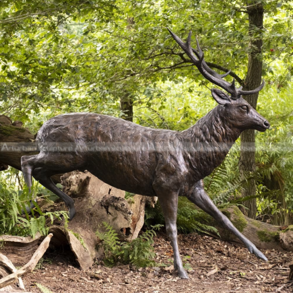 bronze stag garden sculpture