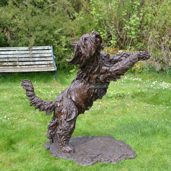 bearded collie statue