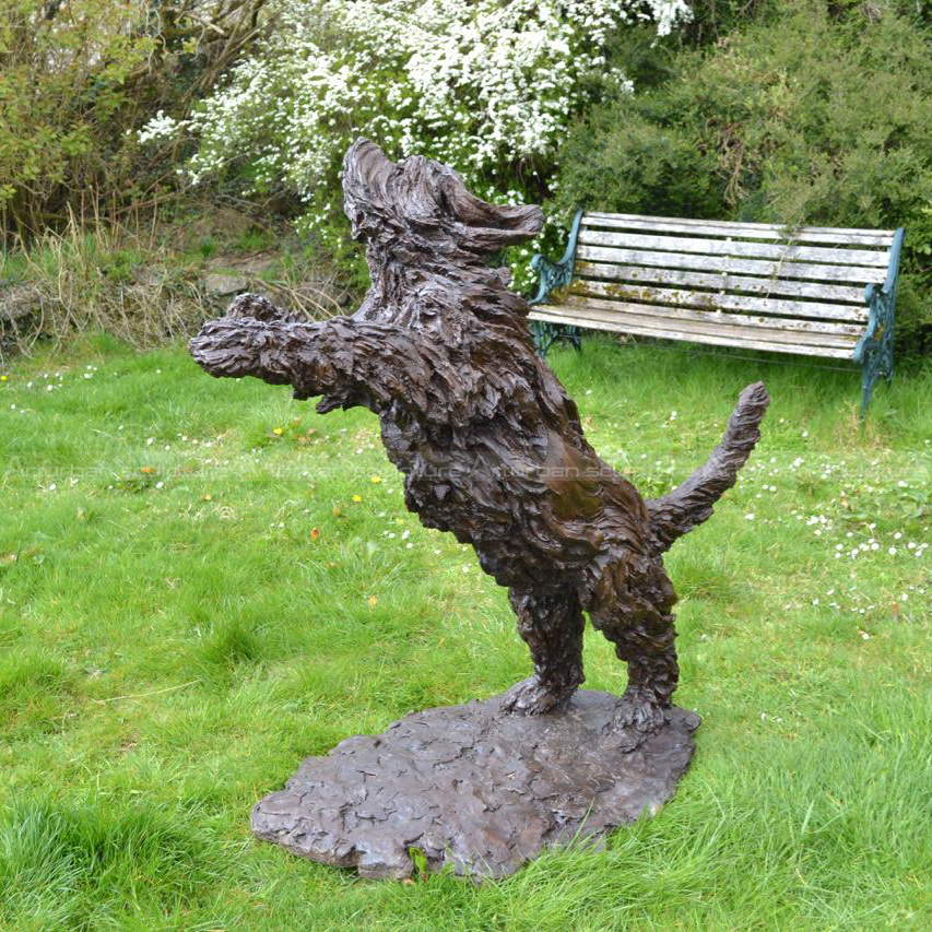 bearded collie statue