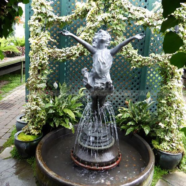 bronze girl water fountain