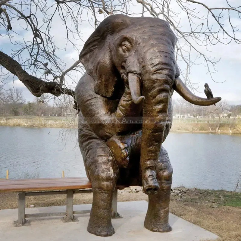 bronze elephant sculpture