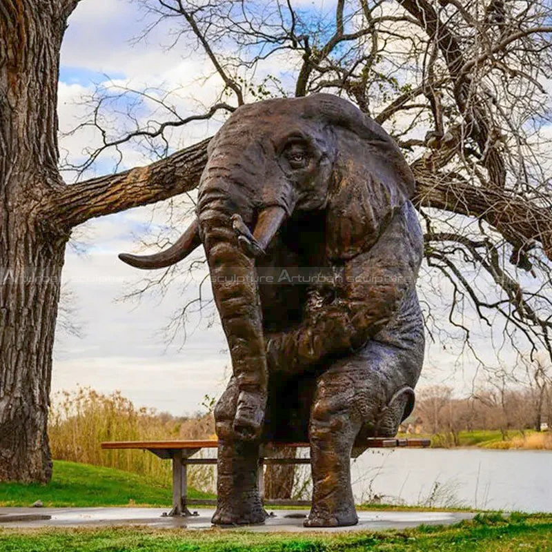 bronze elephant sculpture