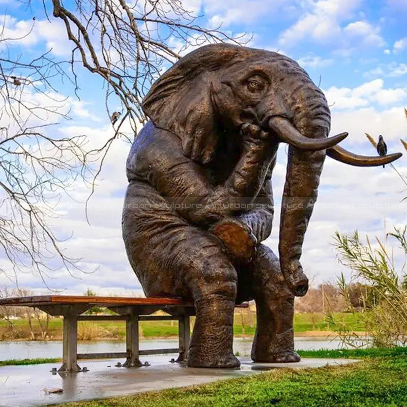 bronze elephant sculpture