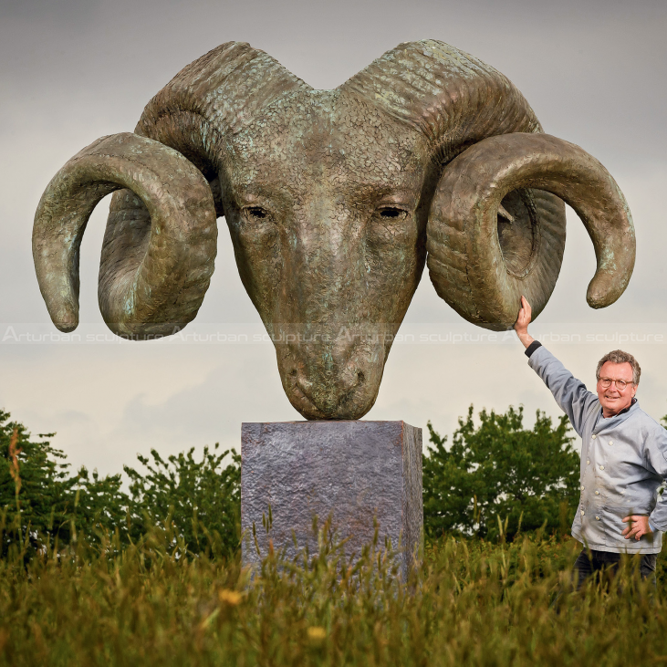 sheep head sculpture