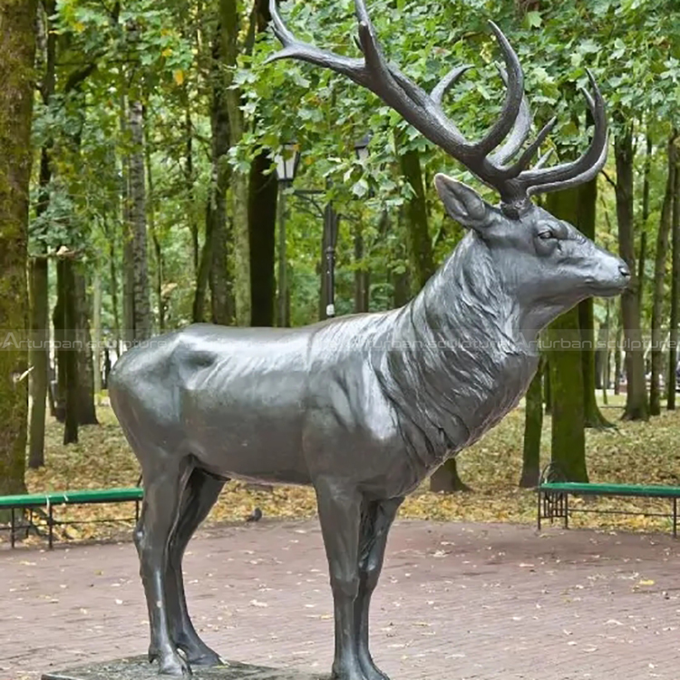 large bronze stag for garden