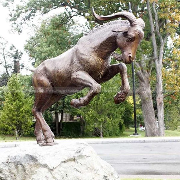 bronze goat sculpture
