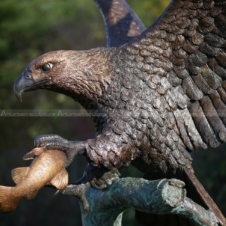 bronze bald eagle statue