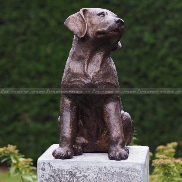 puppy garden statue