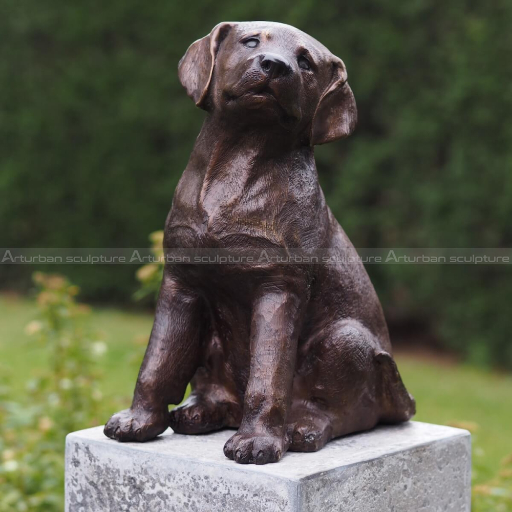 puppy garden statue