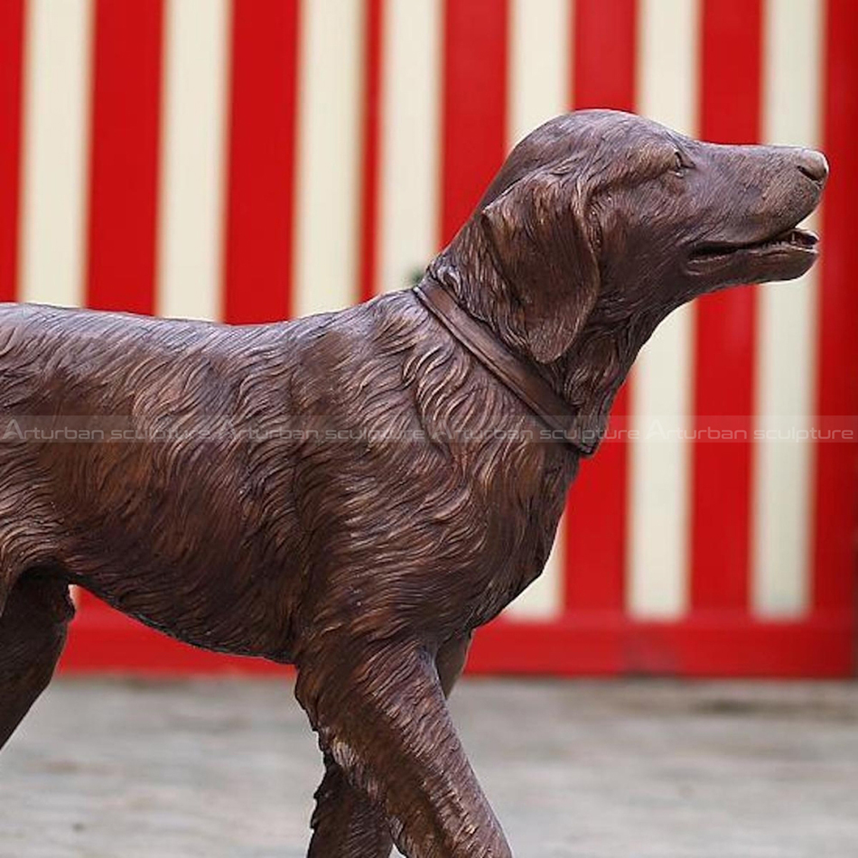 golden retriever bronze sculpture