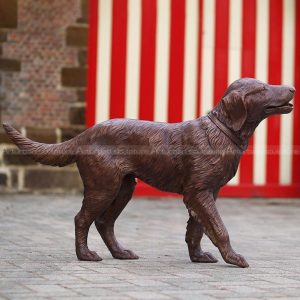 golden retriever bronze sculpture