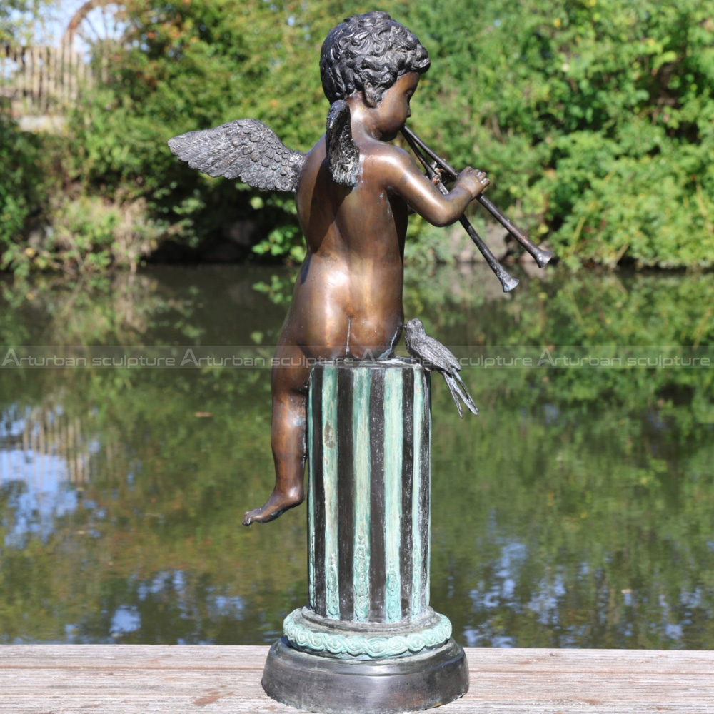 bronze cherub statue