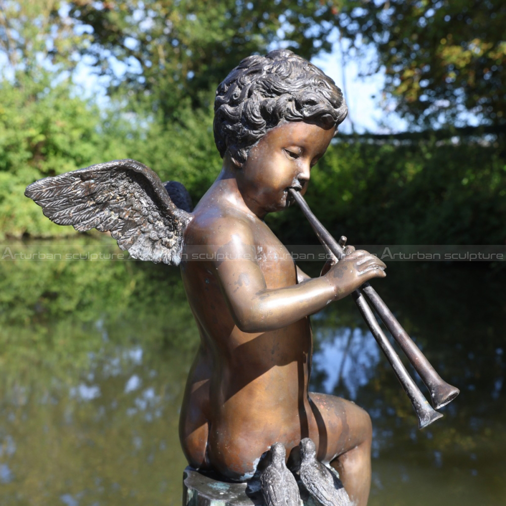 bronze cherub statue