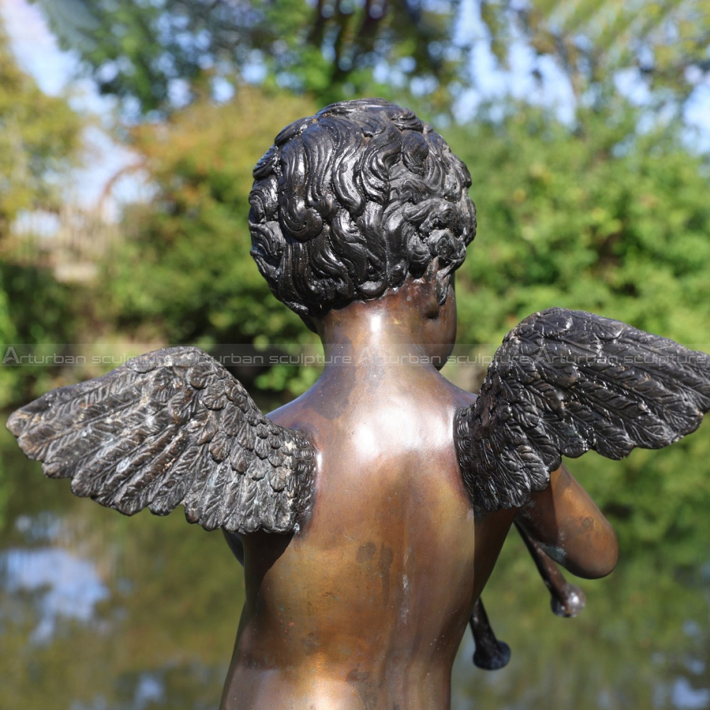 bronze cherub statue