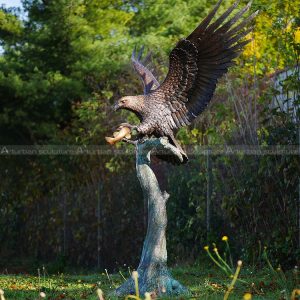 bronze bald eagle statue
