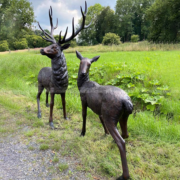 bronze stag garden ornament