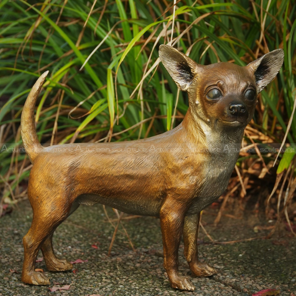 outdoor chihuahua statue