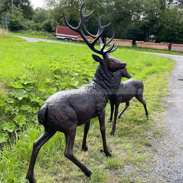 bronze stag garden ornament