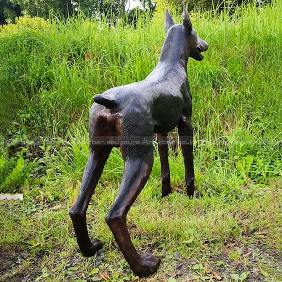 bronze doberman statue