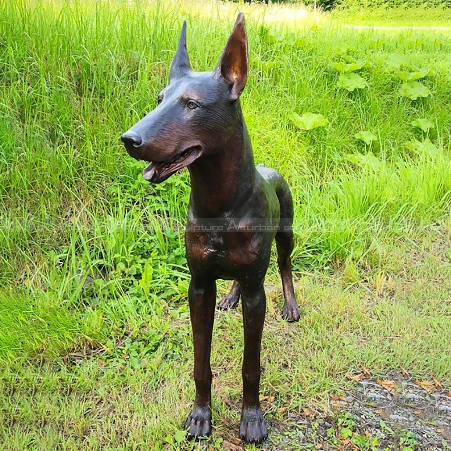 bronze doberman statue